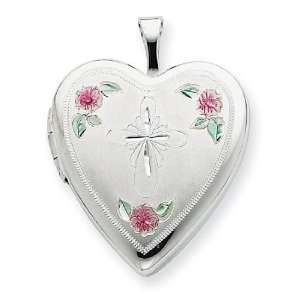  Angelic Sterling Silver 20mm Enameled With Cross Design 