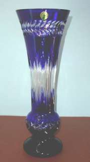 Waterford Fleurology Amy Cobalt Blue Cased Bouquet Vase 14 New  