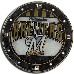    Milwaukee Brewers 12 Art Glass Wall Clock