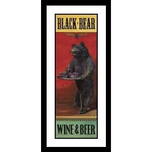  Black Bear Wine & Beer by Penny Wagner   Framed Artwork 