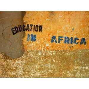  Mural with the Slogan Education in Africa in Cameroon, Africa 