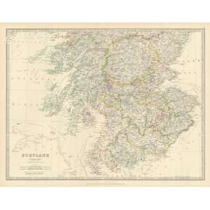    Johnston 1885 Antique Map of Southern Scotland