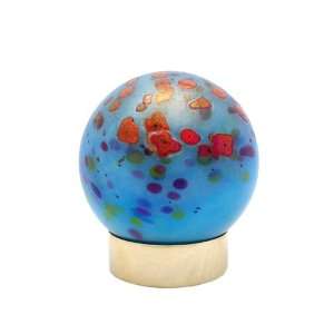  Keepsake Urns Art Glass Sphere   Poppies, Small