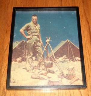 BSA The Scoutmaster Canvas Reprint Rockwell 60s Rare  