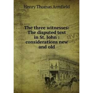   in St. John  considerations new and old Henry Thomas Armfield Books