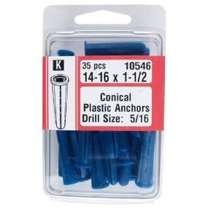 Midwest Conical Plastic Anchors, 14 16 x 1 1/2