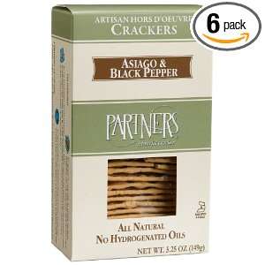 Partners Asiago & Black Pepper Hors Doeuvre Crackers, 5.4 Ounce Boxes 