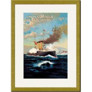  Gold Framed/Matted Print 17x23, Union Espanola de 