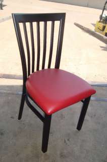 50 Red VinylBlack Metal Frame Dining Restaurant Chairs  