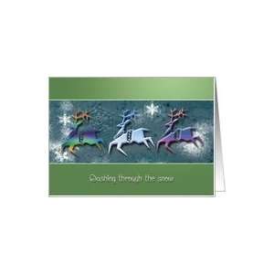  Christmas   Reindeer Dashing through the snow Card Health 