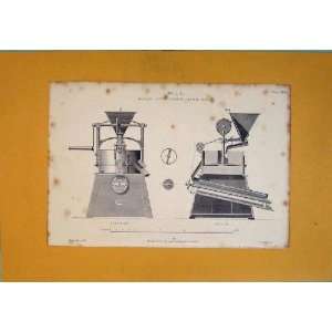  Mill Deanes Patent Economic Flour Mill Design Old Print 