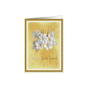 Appreciation Thank You for the Referral Tropical Floral Card
