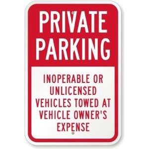  Private Parking, Inoperable or Unlicensed Vehicles Towed 