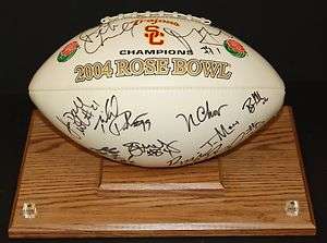 2004 USC Trojans Rosebowl Autographed Football Bush/Carroll/Leinart 