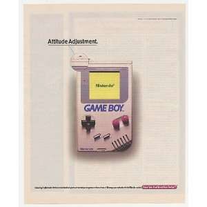    1992 Nintendo Game Boy Attitude Adjustment Print Ad