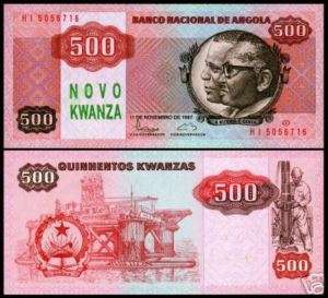 Angola P 123 500 N. Kwanza/500 Kwa Unc. Banknote Africa  