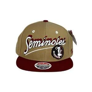   State University Seminoles Snapback Hat Tan. Size