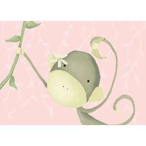  Dangling Monkey in Powder Pink Canvas Reproduction