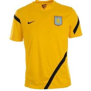 Aston Villa FC Authentic EPL Nike Yellow Training Jersey Size LG