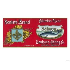  Genista Salmon Can Label   Astoria, OR Premium Poster 