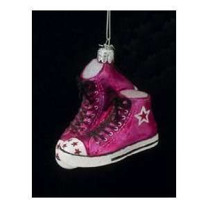   Blown Glass Pink Retro High Top Sneakers Tween Christmas Ornament 4