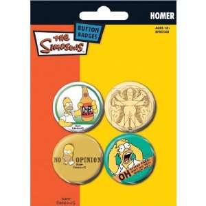    Pyramid International   Simpsons pack 4 badges Homer Toys & Games