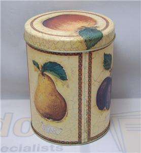 Grumbridge Apple Pear Cherries Vintage Canister Tin  