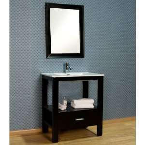    30 Aris Console Vanity Cabinet with Sink   Black