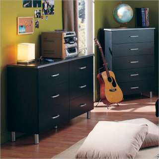South Shore Cosmos Kids 6 Drawer Double Black Onyx Finish Dresser 