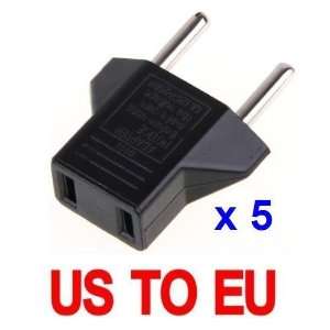  5X USA US to EU Euro Plug Converter Travel Charger Adapter 