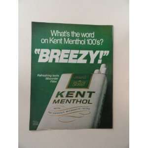 Kent Menthol micronite filter Cigarettes,1971 print ad 