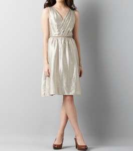 Ann Taylor Loft Shimmer Crossover Neck Dress Size 4 NWT  