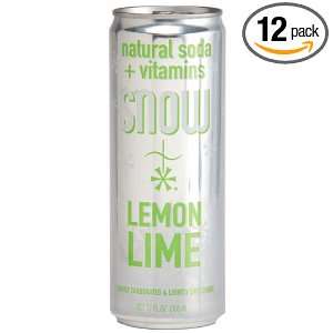 Snow Beverages Natural Soda + Vitamins, Lemon Lime, , 12 Ounce Cans 