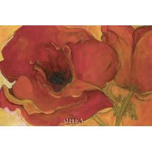  Poppies in the Sun by Ghislaine. Size 37.00 inches width 