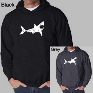 Mens Shark Bite Me Word Art Hooded Sweatshirt $0 SHIP  