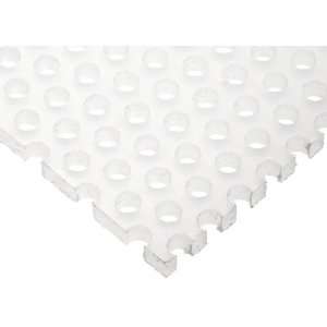 Polypropylene Perforated Sheet, White, Staggered 3/16 Round Perfs, 5 
