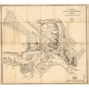  Civil War Map Map of the city of Richmond, Virginia From a 