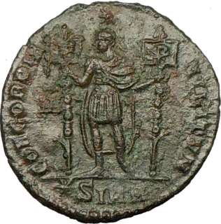   Name of Constantius II 350AD Authentic Roman Coin Christ Emblem  