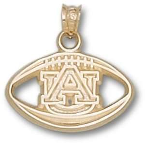  Auburn Tigers AU Pierced Football Pendant (14kt) Sports 