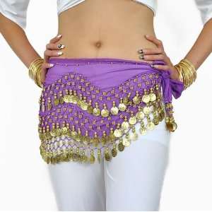   Gold Coins Belly Dance Hip Scarf, Vogue Style
