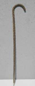 Old Antique Bent Wood Cane with Brass & Steel Tip  