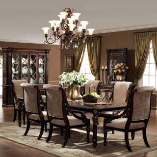 10Pc Antiqued CHESTNUT TABLE w/ CHAIRS, CHINA Dining Set oi769s10 