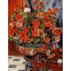  Oil Painting Flowers and Cats Pierre Auguste Renoir Hand 