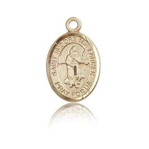    14kt Yellow Gold 1/2in St Isidore the Farmer Charm Jewelry