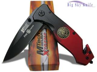 Mtech Fire Fighter Rescue Blade Folding Pocket Knife  