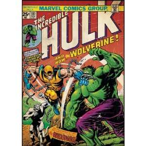 Hulk Wolverine Wall Accent   Marvel Comic Book Cover Poster Stick Up