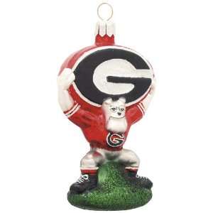  Georgia Bulldogs University Mascot Glass Hanging Ornament 