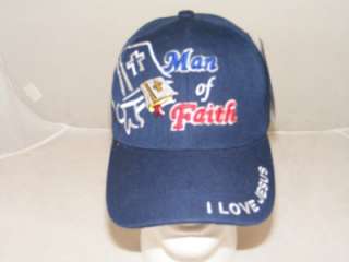 JESUS CHRIST CHRISTIAN MAN OF FAITH NAVY BLUE HAT CAP  