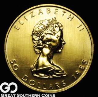 1985 $50 GOLD Canadian Maple Leaf 1 OZ .9999 FINE GOLD  