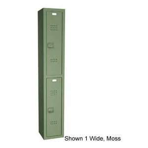  36 X 18 X 72 Solid Plastic Locker Double Tier, 3 Wide Moss 